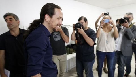 Pablo Iglesias, hoy en Madrid