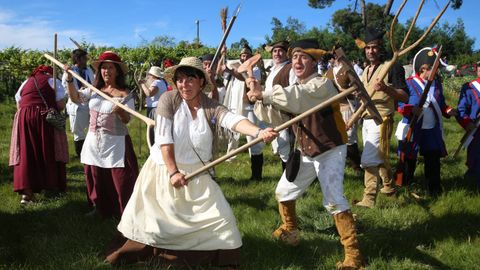 Recreacin de la Batalla de Casal de Eirigo, en Valga, durante la ltima edicin antes de la pandemia.