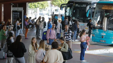 Aspecto de la estación de autobuses de A Coruña este martes