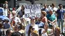 Protestantes contra el aborto en Madrid