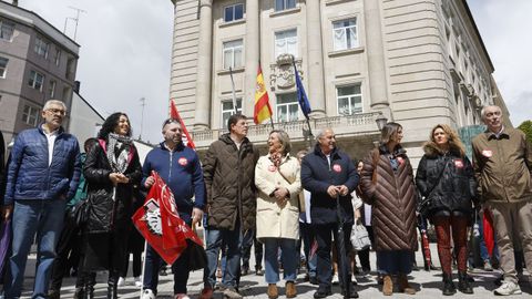 Manifestacin de UGT y CC.OO. en Lugo, con Besteiro y cargos del PSOE
