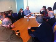 Mar Barc�n, con representantes de la lonja