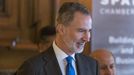Felipe VI en un encuentro celebrado en Nueva York con miembros de la Cmara de Comercio de Espaa y Estados Unidos