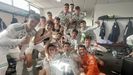 Los jugadores del Vetusta celebran el triunfo ante el Ourense