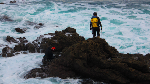 A la captura del percebe en la costa de Asturias