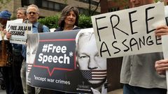 Manifestacin por la liberacin de Assange