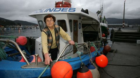 Rolindes, en noviembre del 2007, en el pesquero bautizado con su nombre, en el que faenaba