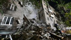 Edificio daado por un bombardeo en la ciudad de Zaporiya