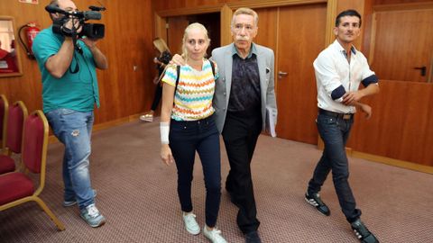 Los padres de Yéremi Vargas, junto a su abogado en la rueda de prensa del 2019, cuando anunciaron que pedirían la reapertura del caso