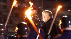 Angela Merkel, durante la despedida brindada por el Ejército alemán.