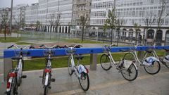 Imagen de archivo de una estacin de bicicletas en Puerta Real