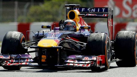 Detalle del Red Bull de Vettel al final del GP de Espaa