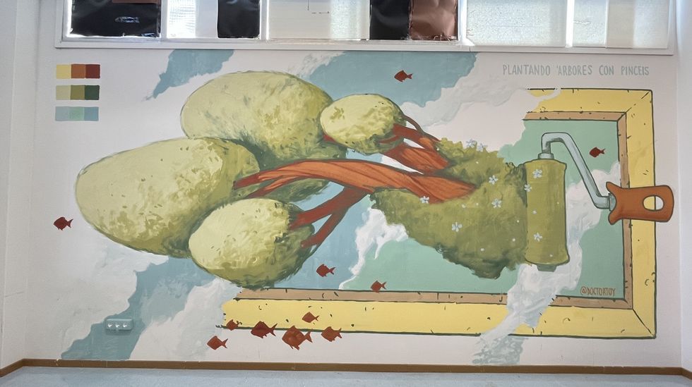 Mural pintado en el instituto N�mero Un ribeirense