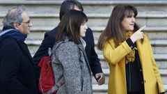 La presidenta suspendida del Parlamento cataln, Laura Borrs, en los exteriores del Tribunal Superior de Justicia de Catalua