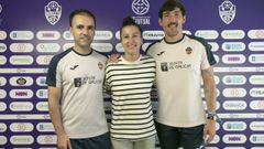Alfonso Mera y Jairo Campo, en la presentacin de la jugadora y entrenadora.