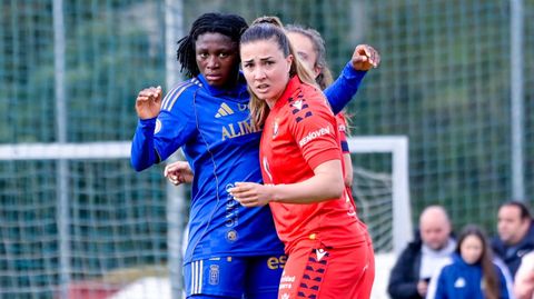 Nancy Amoh, durante el Real Oviedo-Osasuna