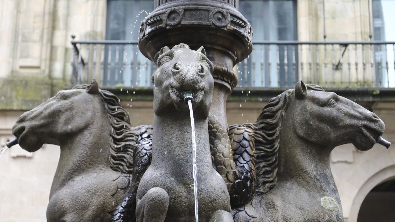 Sitios para visitar en A Maria, adems de As Catedrais y O Fucio do Porco.Fuente de los Caballos, en la plaza de Plateras.