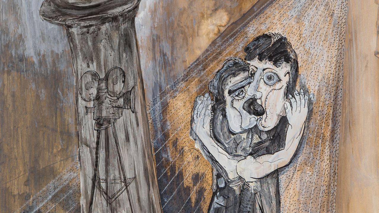 El estreno del corto O So�o de Viveiro llen� el teatro Pastor D�az.Cuadro de Manuel Moldes perteneciente a la serie �Bicos de cine�