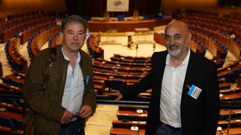 Lores y Tino Fernández, esta semana en la sede del Consejo de Europa, en Estrasburgo