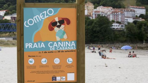 Zona apta para perros de la playa de A Magdalena, en Cabanas.