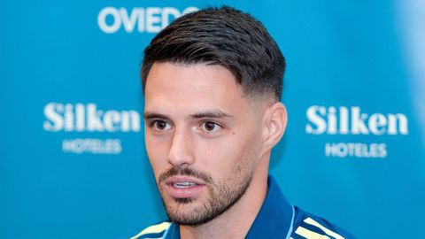 Josip Brekalo, en su presentacin con el Real Oviedo