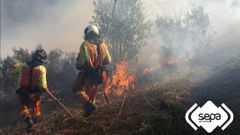Bomberos de Asturias en los incendios en San Feliz