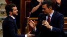 Pablo Casado y Pedro Sánchez en el Congreso de los Diputados, en una imagen de archivo.