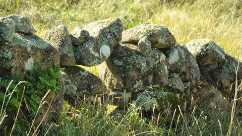 Muro de pedra seca propio de Galicia