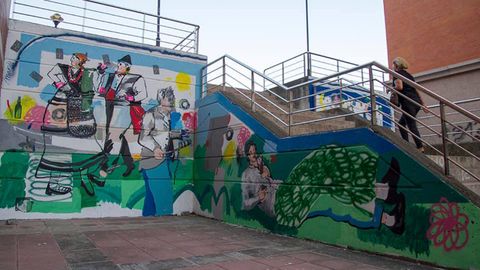 Mural homenaje a las fiestas de prao de Manu Garca 'El Nolas' en el campus del Miln