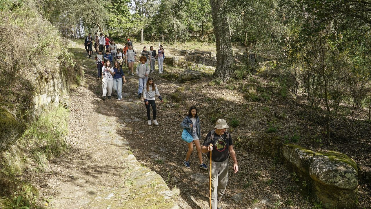 Los estudiantes, en un momento de la ruta