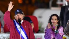 El presidente de Nicaragua, Daniel Ortega, junto a su mujer, la vicepresidenta Rosario Murillo, en una imagen de archivo.
