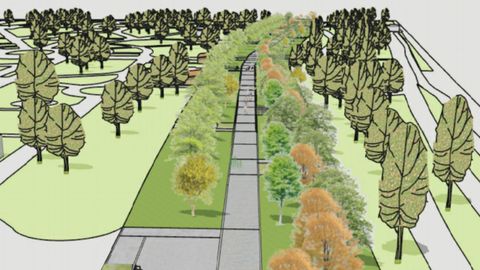 Infografa del nuevo espacio verde en el que se convertir la avenida del Molinn de Gijn