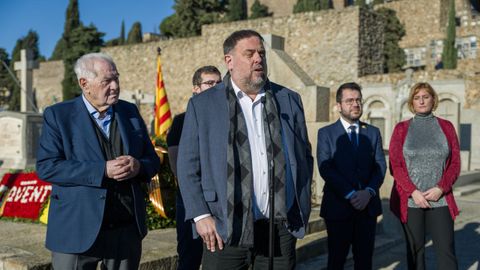 Junqueras durante un acto en honor al expresidente catalán Francesc Macià.