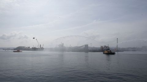 Simulacro en el puerto para conmemorar el 30 aniversario del Helimer en A Corua