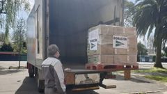 Cajas de los donativos de El Corte Ingl�s