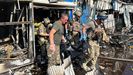 Labores de rescate tras el impacto del misil ruso en Kostantnovka.