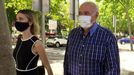 Jos Luis Moreno, acompaado por su abogada, saliendo de los juzgados el da 4 de agosto