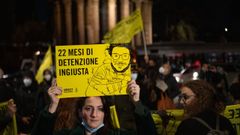 Manifestacin en Roma en apoyo al egipcio Patrick Zaki