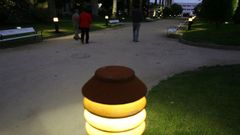 Iluminación en el parque de Las Palmeras, en Pontevedra