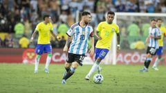 Leo Messi y Rodrygo.Leo Messi, con Argentina, y Rodrygo Goes, con Brasil