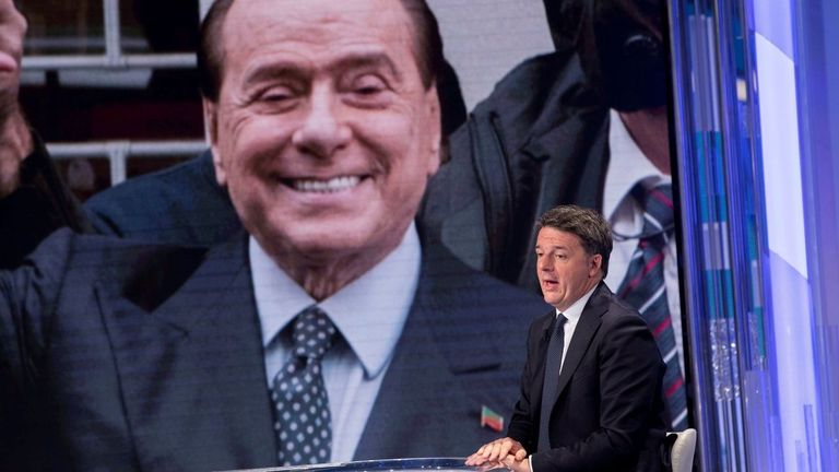 Matteo Renzi, en el programa televisivo «Porta a Porta».