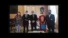 Mila Castro, Javier García Samaniego, Xosé Sánchez Bugallo, Esther Molina y Enrique Domínguez, en la reciente reunión en el Concello