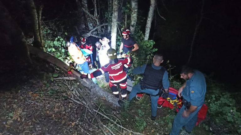 Rescate de la persona herida en Cervantes