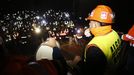 José Antonio Zan, presidente del comité, en una manifestación nocturna