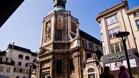 La iglesia, en el centro de Bruselas.