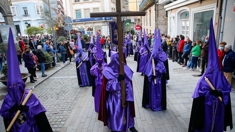 Imagen de archivo de una procesión de El Paso en Ribeira.