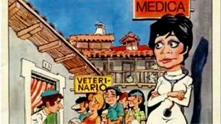 Un detalle del cartel de la película «Señora doctor» utilizado en una octavilla sindical de la Policía Local contra Carmen Moriyón