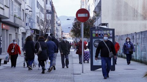 Calle peatonal de Boiro, municipio en el que no se detect ningn caso de coronavirus en los ltimos siete das