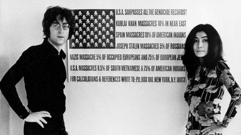Lennon y Ono, en un fotograma del documental «The U.S. vs John Lennon»
