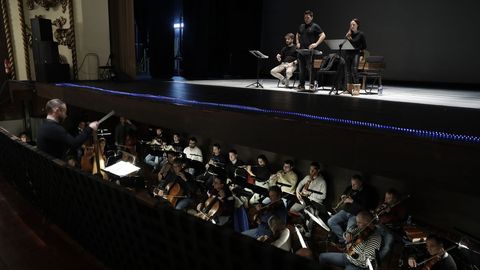 Detalle de un reciente ensayo de la ópera de Nani García, en el coruñés teatro Colón